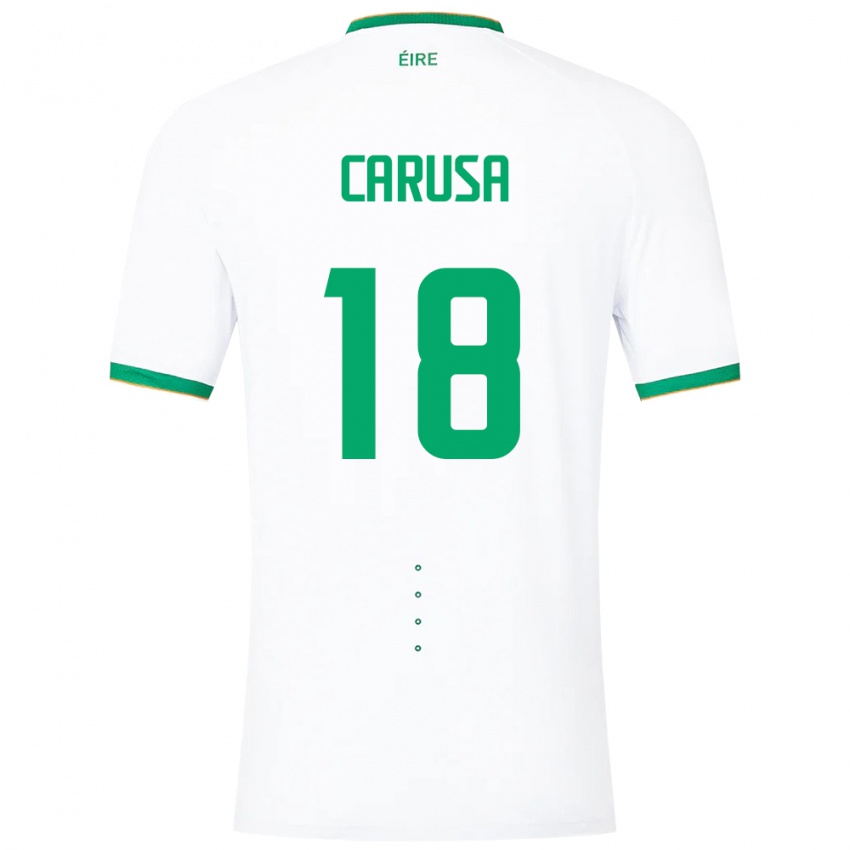 Dames Ierland Kyra Carusa #18 Wit Uitshirt Uittenue 24-26 T-Shirt België