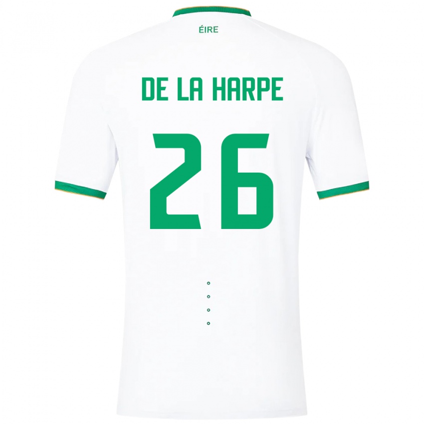 Dames Ierland Deborah-Anne De La Harpe #26 Wit Uitshirt Uittenue 24-26 T-Shirt België