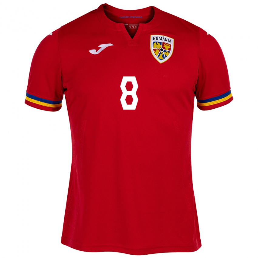 Femme Maillot Roumanie Răzvan Tănasă #8 Rouge Tenues Extérieur 24-26 T-Shirt Belgique