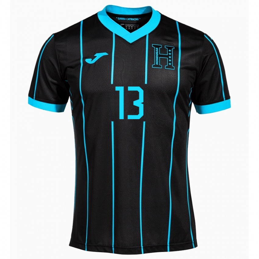 Femme Maillot Honduras Edwin Maldonado #13 Noir Tenues Extérieur 24-26 T-Shirt Belgique