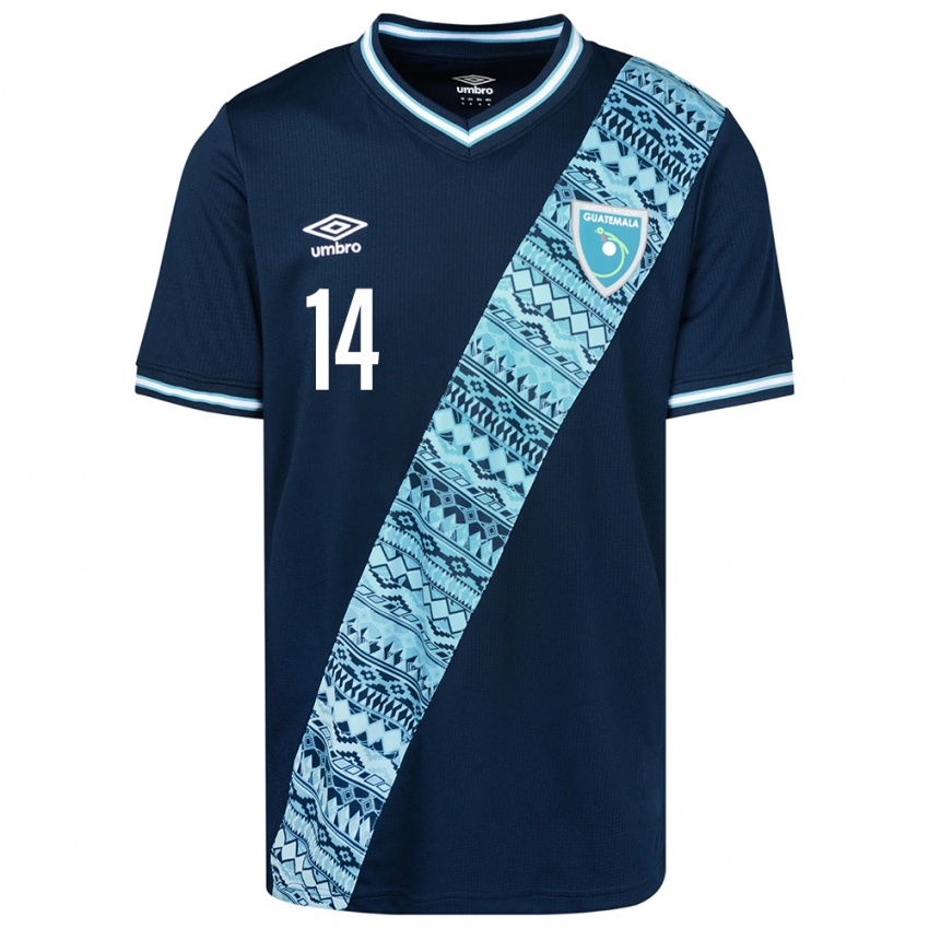 Dames Guatemala Kevin Illescas #14 Blauw Uitshirt Uittenue 24-26 T-Shirt België