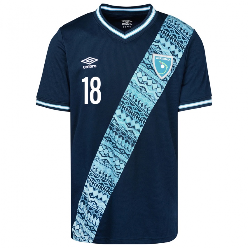 Dames Guatemala William Fajardo #18 Blauw Uitshirt Uittenue 24-26 T-Shirt België