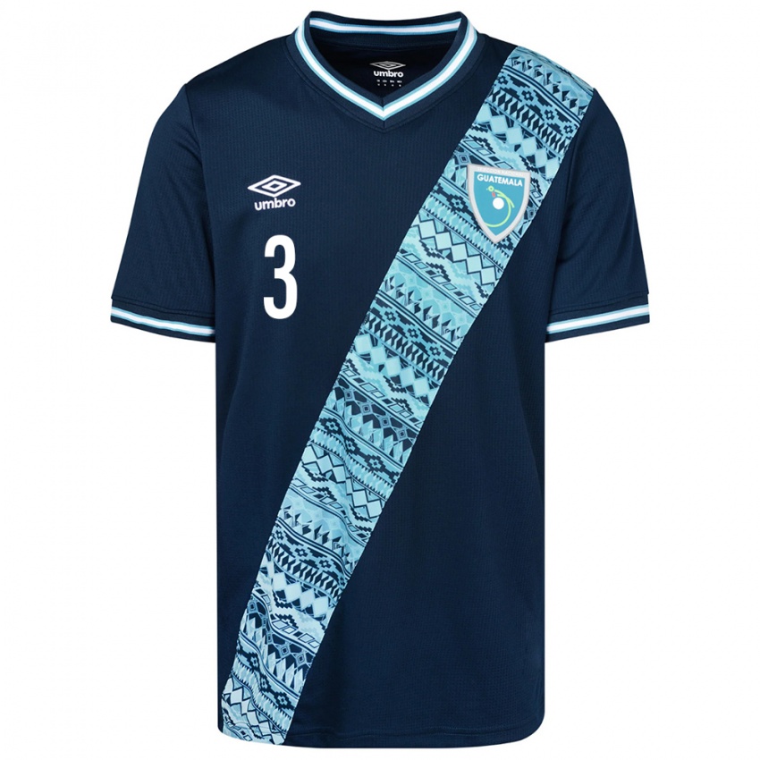 Dames Guatemala Gabriel Cabrera #3 Blauw Uitshirt Uittenue 24-26 T-Shirt België