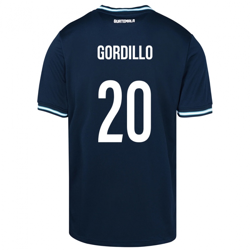 Femme Maillot Guatemala Gerardo Gordillo #20 Bleu Tenues Extérieur 24-26 T-Shirt Belgique