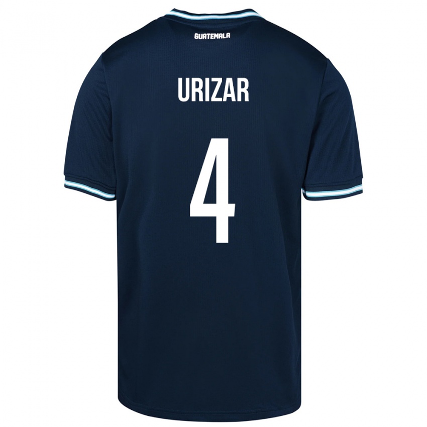 Dames Guatemala Jeshua Urizar #4 Blauw Uitshirt Uittenue 24-26 T-Shirt België
