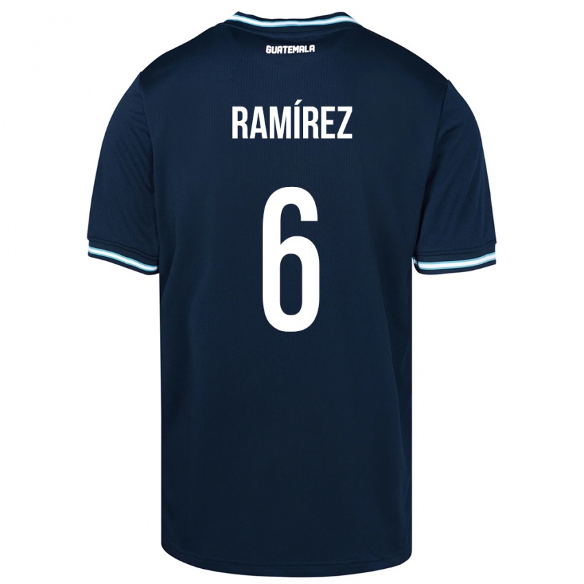 Dames Guatemala Kevin Ramírez #6 Blauw Uitshirt Uittenue 24-26 T-Shirt België