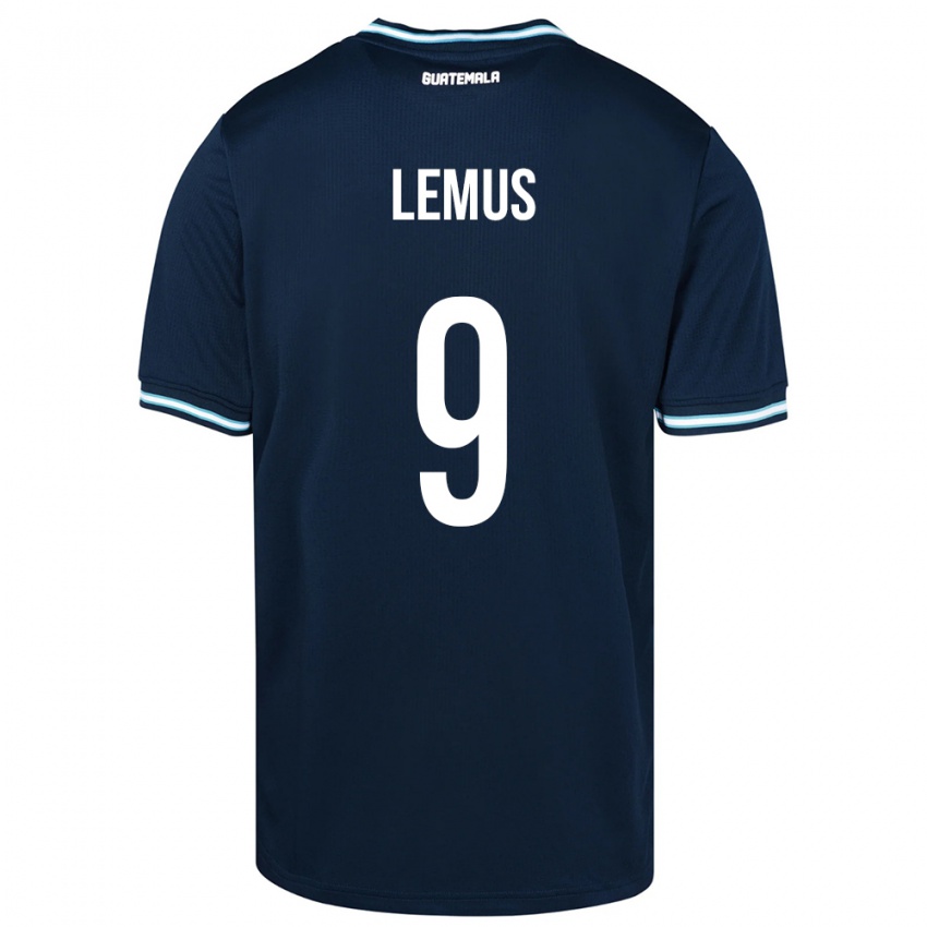 Dames Guatemala Erick Lemus #9 Blauw Uitshirt Uittenue 24-26 T-Shirt België
