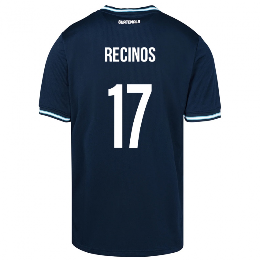 Dames Guatemala Antony Recinos #17 Blauw Uitshirt Uittenue 24-26 T-Shirt België