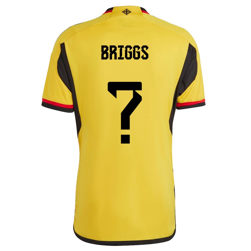 Dames Noord-Ierland Josh Briggs #0 Wit Uitshirt Uittenue 24-26 T-Shirt België