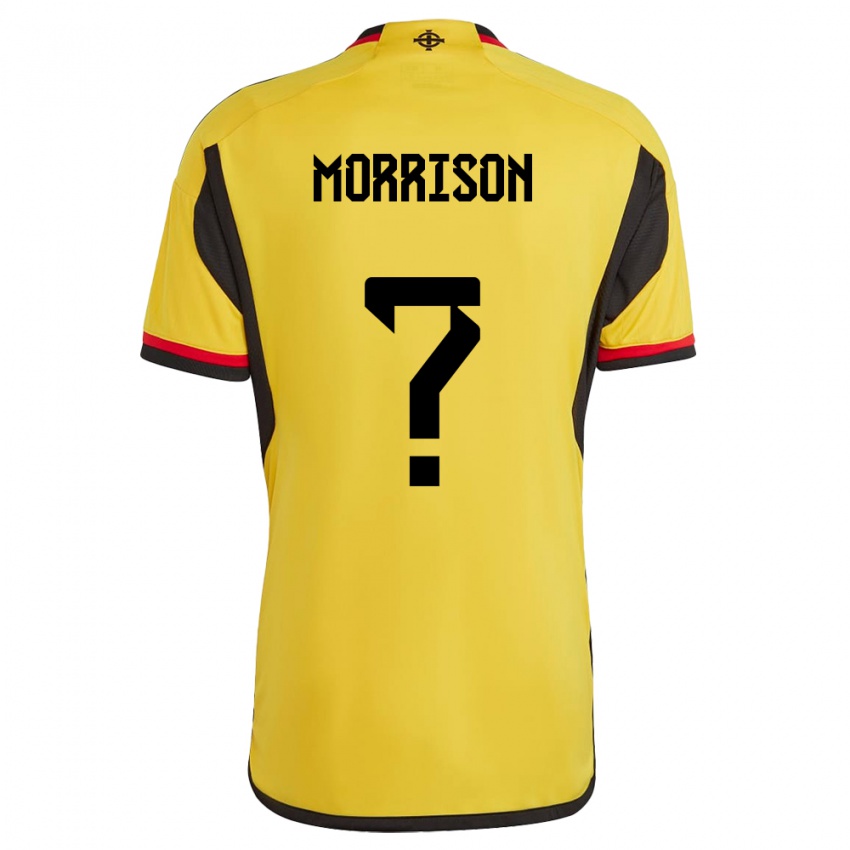 Dames Noord-Ierland Kieran Morrison #0 Wit Uitshirt Uittenue 24-26 T-Shirt België