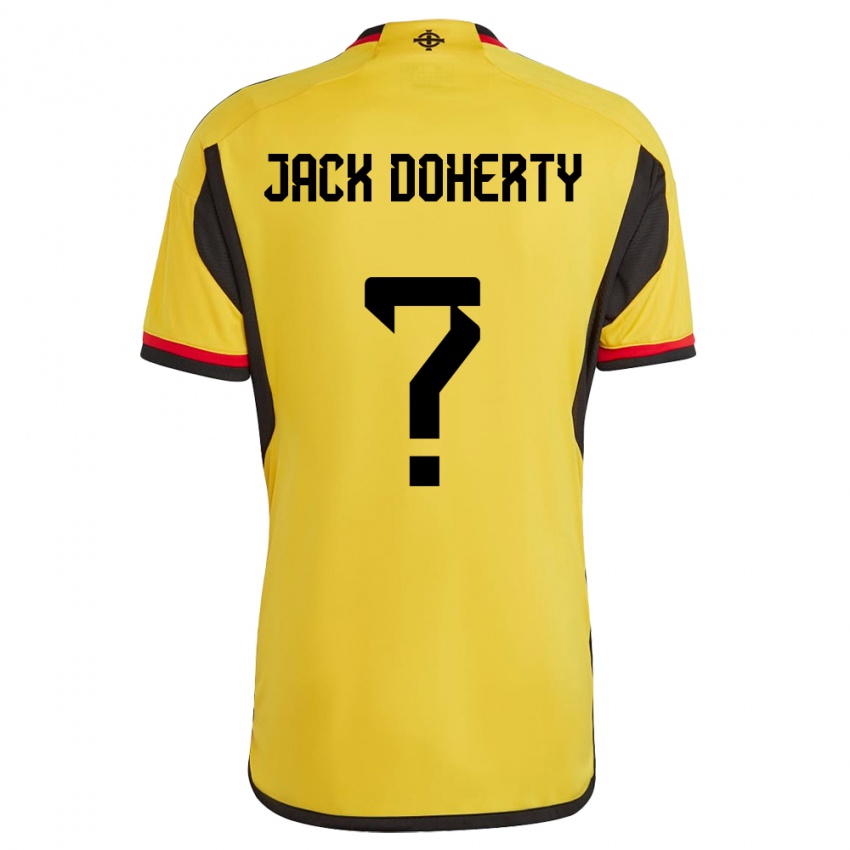 Dames Noord-Ierland Jack Doherty #0 Wit Uitshirt Uittenue 24-26 T-Shirt België