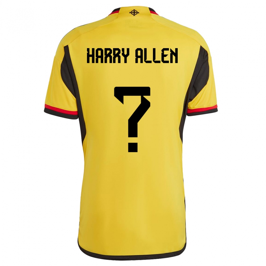 Dames Noord-Ierland Harry Allen #0 Wit Uitshirt Uittenue 24-26 T-Shirt België