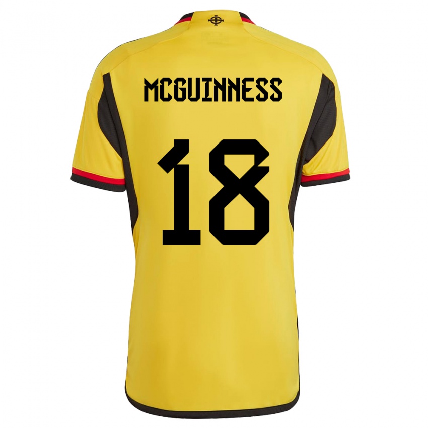 Dames Noord-Ierland Caitlin Mcguinness #18 Wit Uitshirt Uittenue 24-26 T-Shirt België