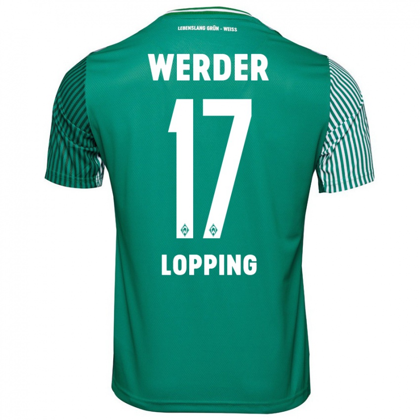 Kinderen Jakob Löpping #17 Groente Thuisshirt Thuistenue 2023/24 T-Shirt België