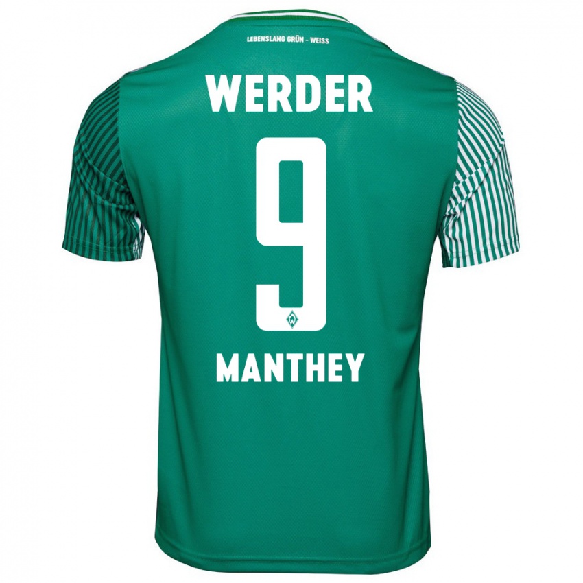 Kinderen Kevin Manthey #9 Groente Thuisshirt Thuistenue 2023/24 T-Shirt België