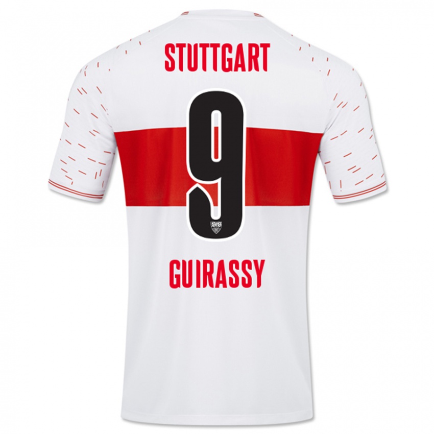 Kinderen Serhou Guirassy #9 Wit Thuisshirt Thuistenue 2023/24 T-Shirt België