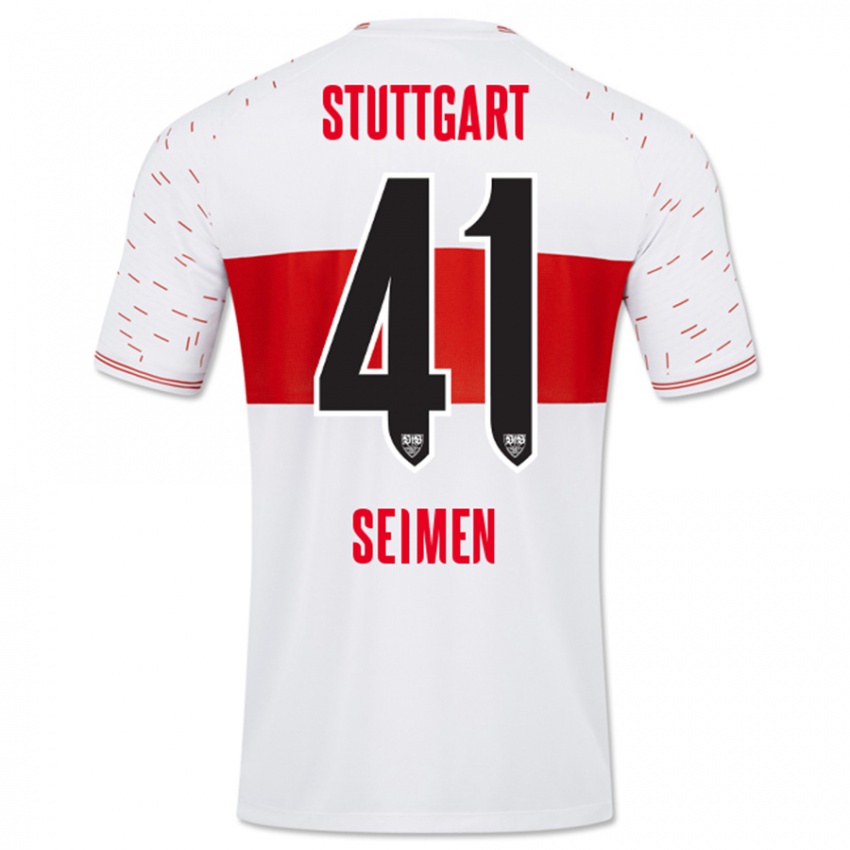 Kinderen Dennis Seimen #41 Wit Thuisshirt Thuistenue 2023/24 T-Shirt België