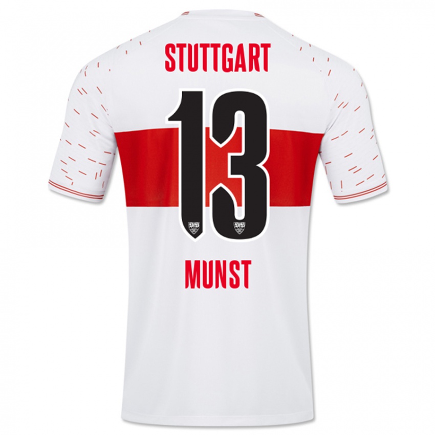 Kinderen Leonhard Münst #13 Wit Thuisshirt Thuistenue 2023/24 T-Shirt België