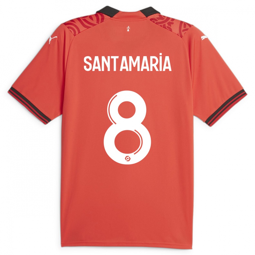 Kinderen Baptiste Santamaria #8 Rood Thuisshirt Thuistenue 2023/24 T-Shirt België