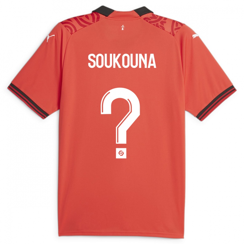 Kinderen Isiaka Soukouna #0 Rood Thuisshirt Thuistenue 2023/24 T-Shirt België