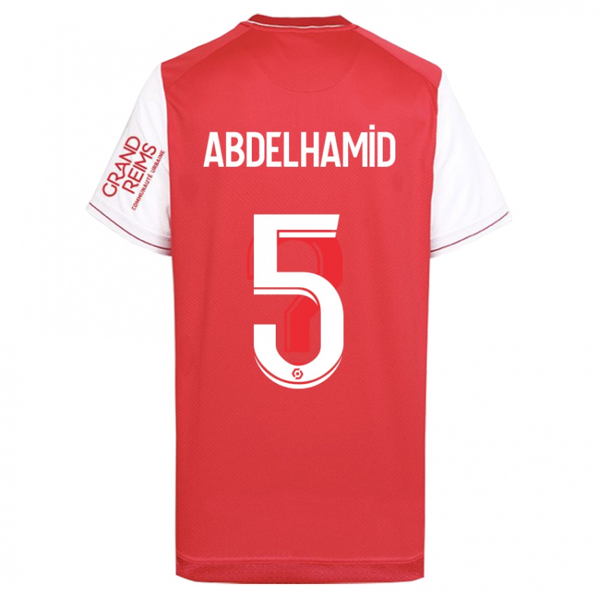 Kinderen Yunis Abdelhamid #5 Rood Thuisshirt Thuistenue 2023/24 T-Shirt België