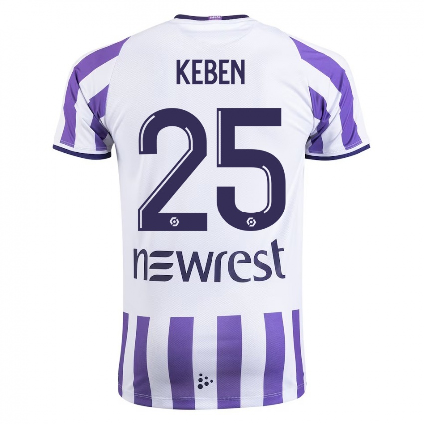 Kinderen Kévin Keben #25 Wit Thuisshirt Thuistenue 2023/24 T-Shirt België