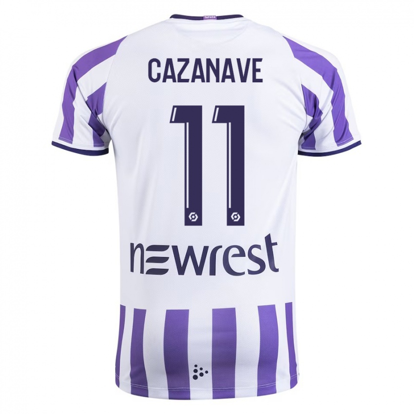 Kinderen Julie Cazanave #11 Wit Thuisshirt Thuistenue 2023/24 T-Shirt België