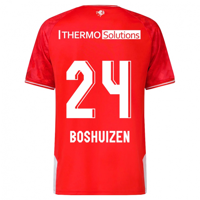 Kinderen Annouk Boshuizen #24 Rood Thuisshirt Thuistenue 2023/24 T-Shirt België