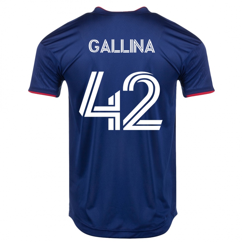 Kinderen Henrique Gallina #42 Marine Thuisshirt Thuistenue 2023/24 T-Shirt België