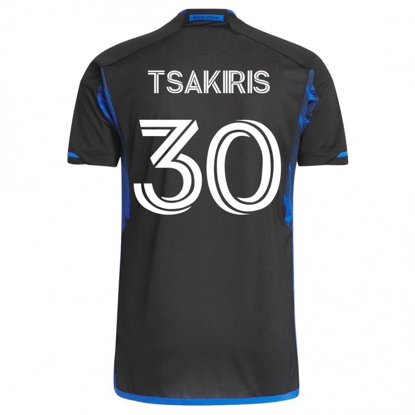 Kinderen Niko Tsakiris #30 Blauw Zwart Thuisshirt Thuistenue 2023/24 T-Shirt België