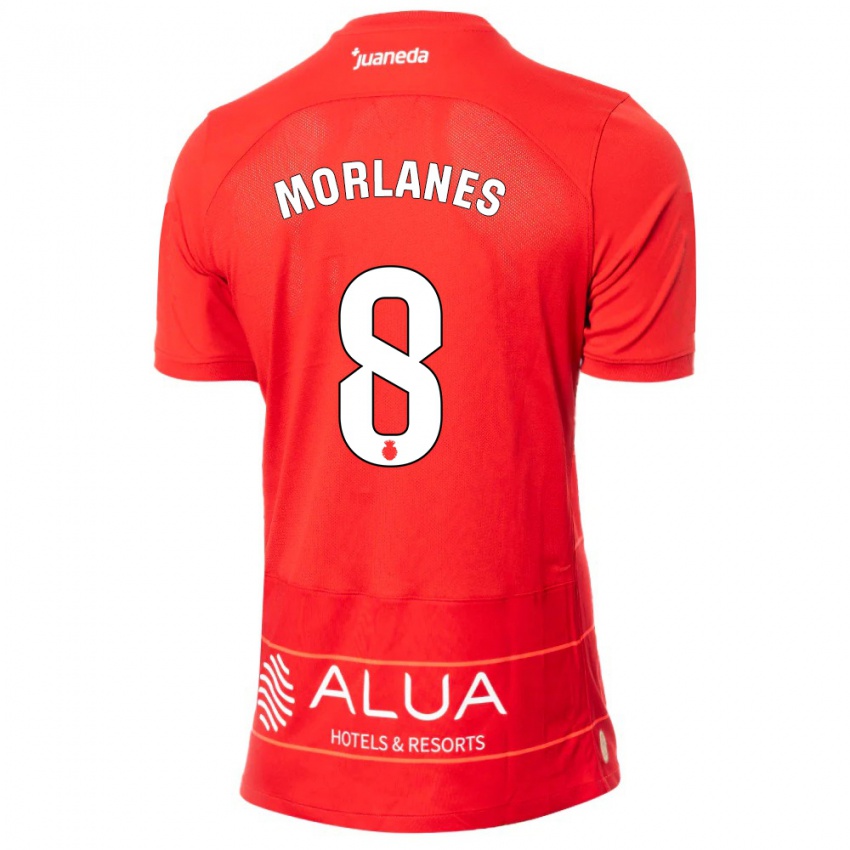 Kinderen Manu Morlanes #8 Rood Thuisshirt Thuistenue 2023/24 T-Shirt België