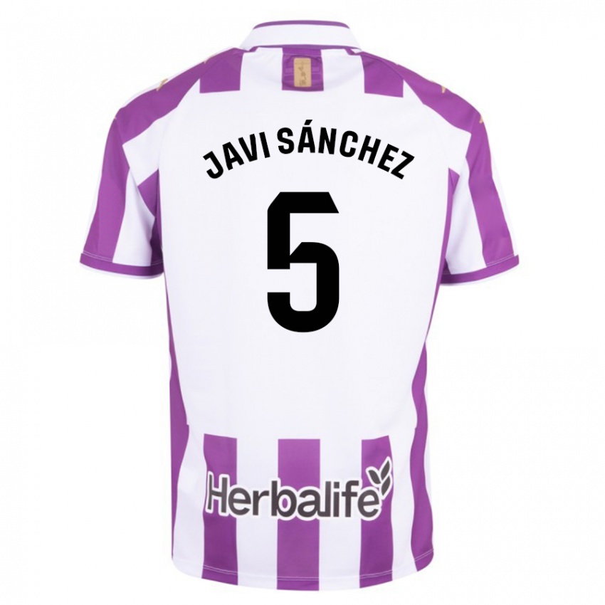 Enfant Maillot Javi Sánchez #5 Violet Tenues Domicile 2023/24 T-Shirt Belgique
