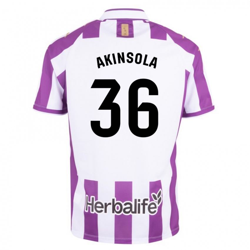 Kinderen Tunde Akinsola #36 Paars Thuisshirt Thuistenue 2023/24 T-Shirt België