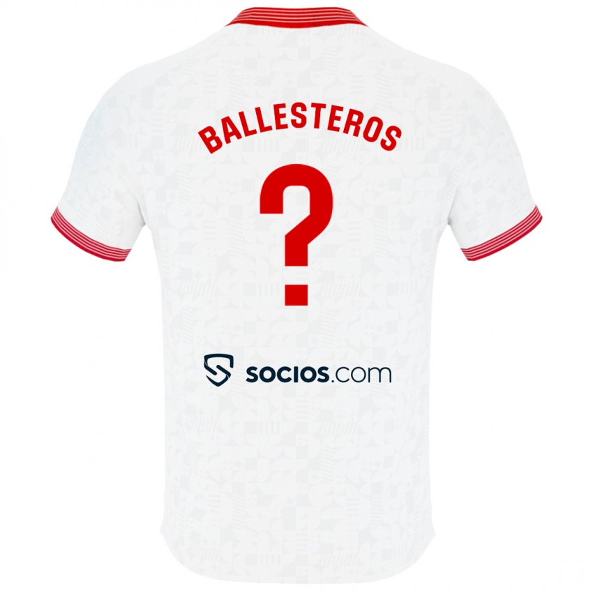 Kinderen Gonzalo Ballesteros #0 Wit Thuisshirt Thuistenue 2023/24 T-Shirt België