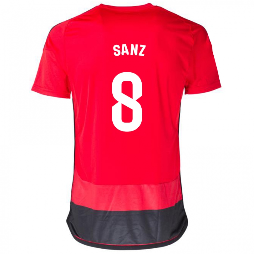 Kinderen Álvaro Sanz #8 Rood Zwart Thuisshirt Thuistenue 2023/24 T-Shirt België