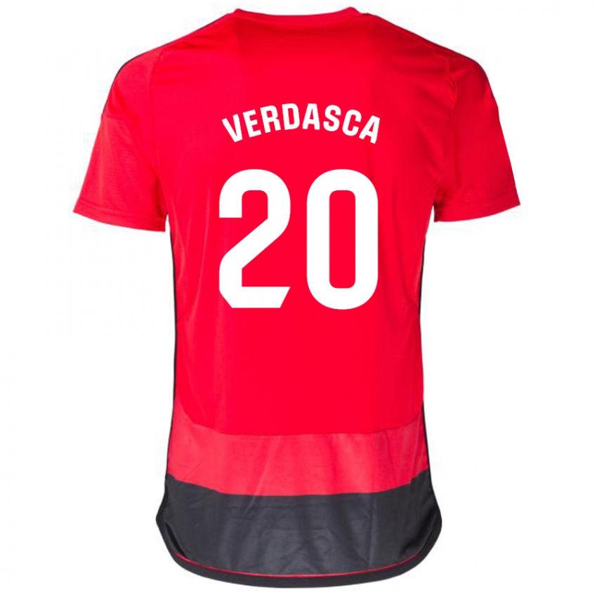 Kinderen Diogo Verdasca #20 Rood Zwart Thuisshirt Thuistenue 2023/24 T-Shirt België