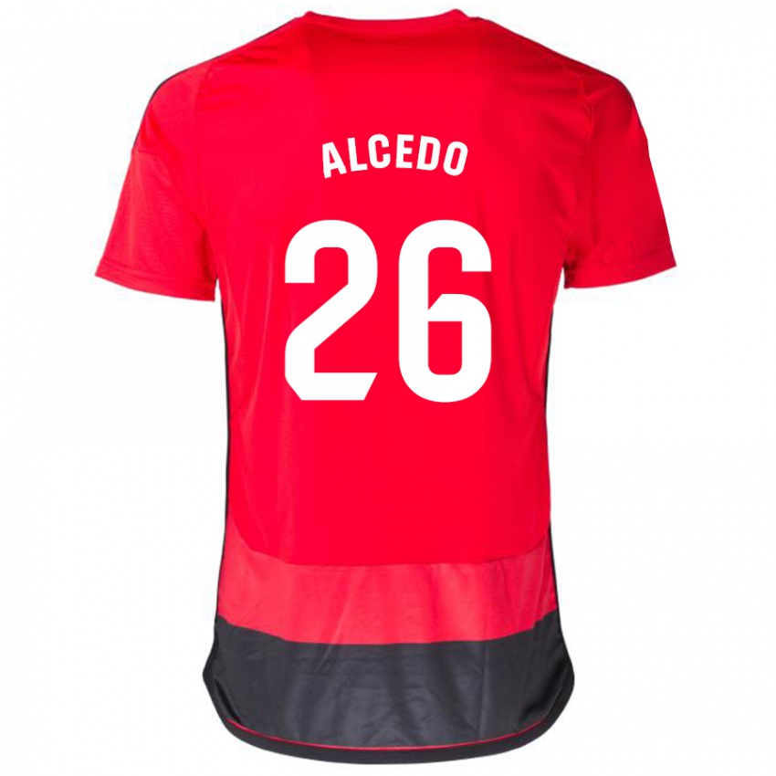 Kinderen Juan María Alcedo #26 Rood Zwart Thuisshirt Thuistenue 2023/24 T-Shirt België