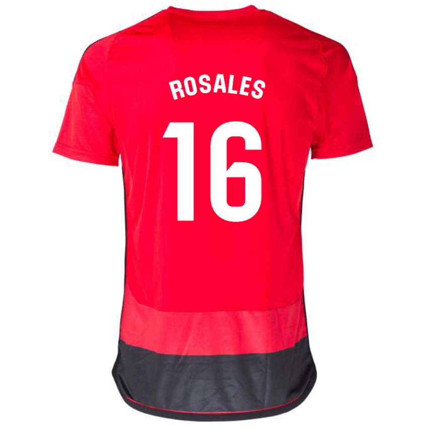 Kinderen Diego Rosales #16 Rood Zwart Thuisshirt Thuistenue 2023/24 T-Shirt België