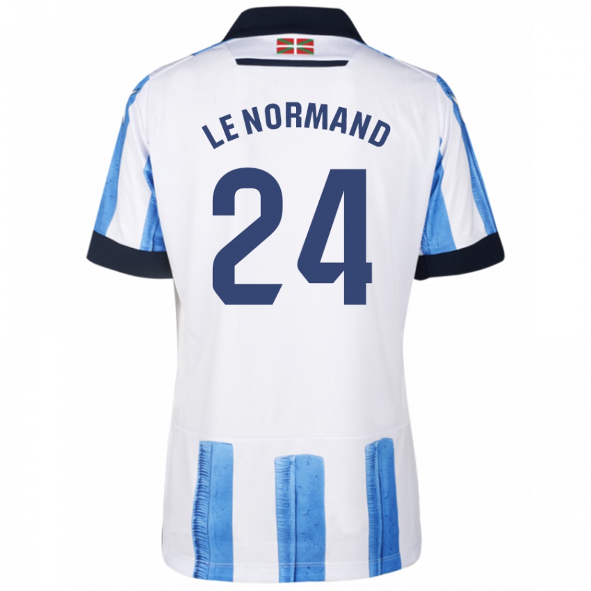 Kinderen Robin Le Normand #24 Blauw Wit Thuisshirt Thuistenue 2023/24 T-Shirt België
