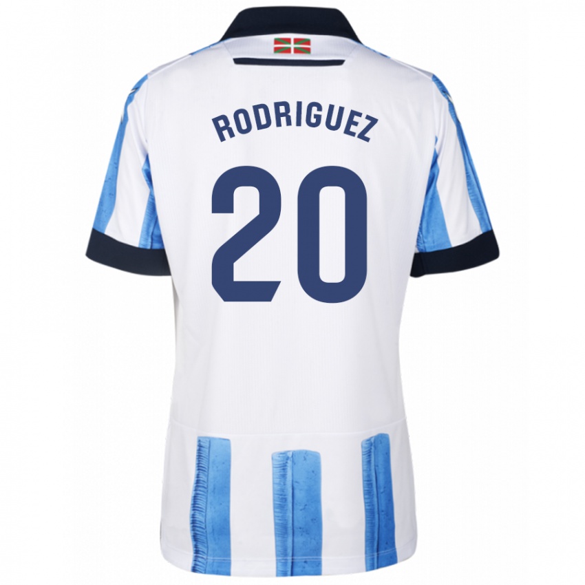 Kinderen Mikel Rodriguez #20 Blauw Wit Thuisshirt Thuistenue 2023/24 T-Shirt België