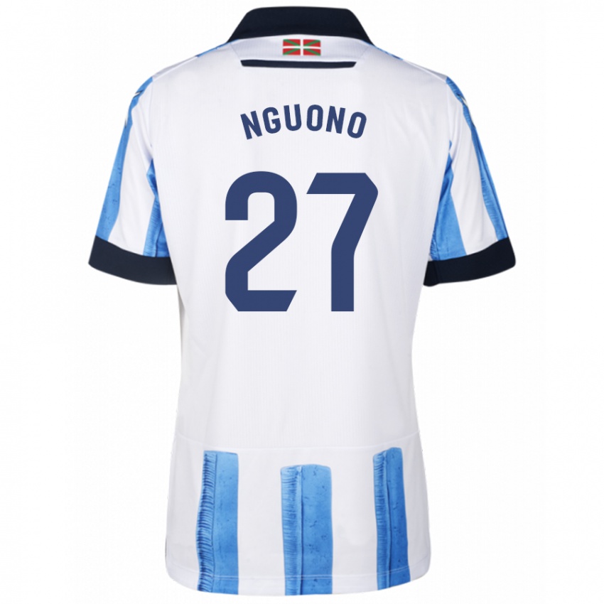 Kinderen Job Nguono #27 Blauw Wit Thuisshirt Thuistenue 2023/24 T-Shirt België
