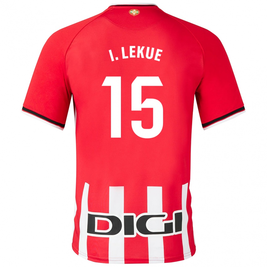 Enfant Maillot Iñigo Lekue #15 Rouge Tenues Domicile 2023/24 T-Shirt Belgique