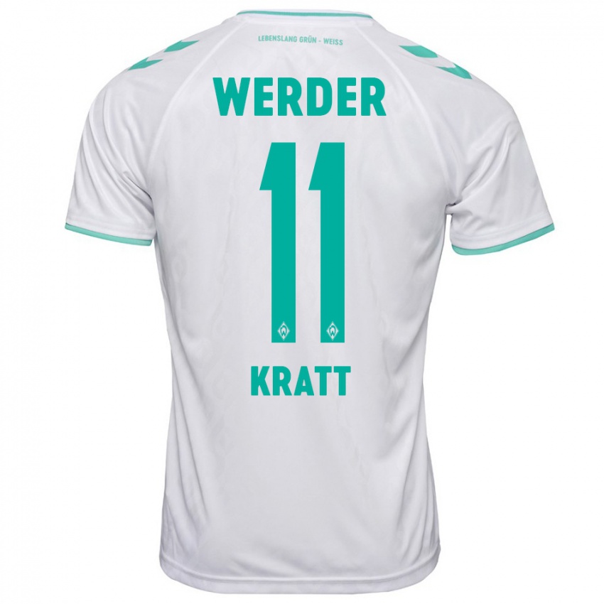 Kinderen Ronan Kratt #11 Wit Uitshirt Uittenue 2023/24 T-Shirt België
