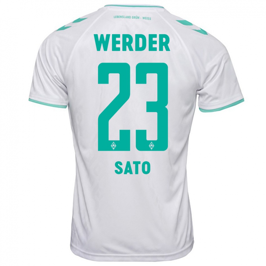 Kinderen Kein Sato #23 Wit Uitshirt Uittenue 2023/24 T-Shirt België