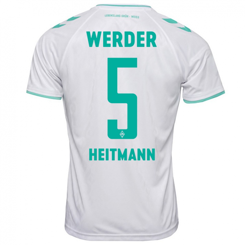 Kinderen Mats Heitmann #5 Wit Uitshirt Uittenue 2023/24 T-Shirt België