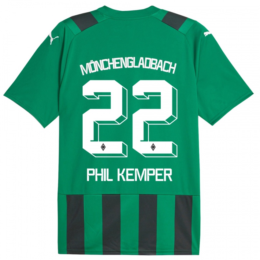 Kinderen Phil Kemper #22 Zwart Groen Uitshirt Uittenue 2023/24 T-Shirt België