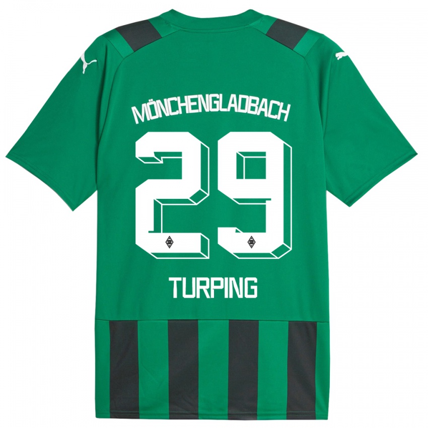 Kinderen Selim Turping #29 Zwart Groen Uitshirt Uittenue 2023/24 T-Shirt België