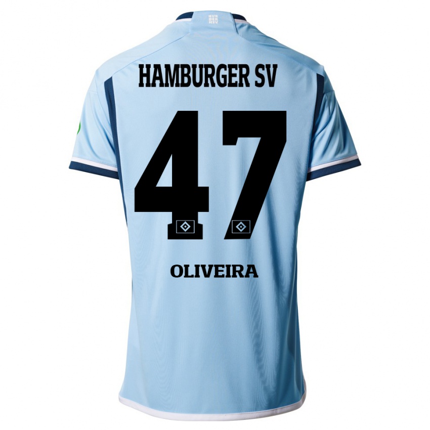 Kinderen Nicolas Oliveira #47 Blauw Uitshirt Uittenue 2023/24 T-Shirt België