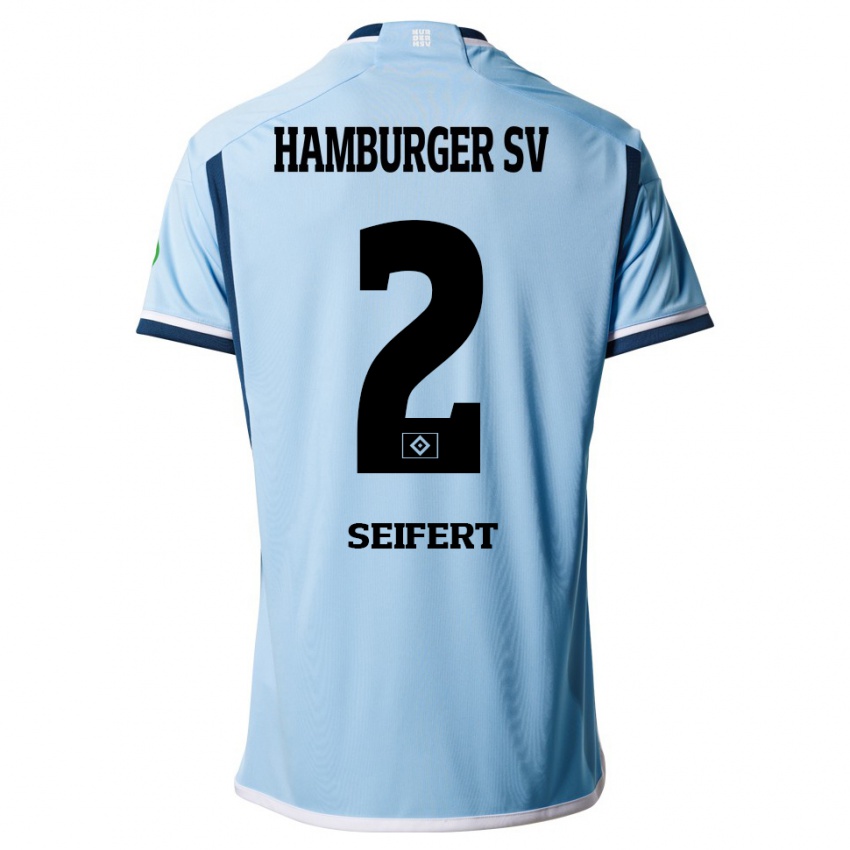 Kinderen Luis Seifert #2 Blauw Uitshirt Uittenue 2023/24 T-Shirt België