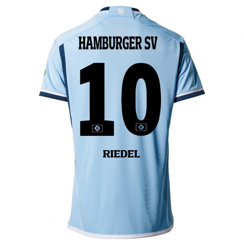 Kinderen Arnaud Riedel #10 Blauw Uitshirt Uittenue 2023/24 T-Shirt België